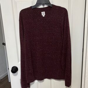 Gap For Good Mens Maroon Long Sleeve Knit Crewneck Pullover Sweater Cotton Blend